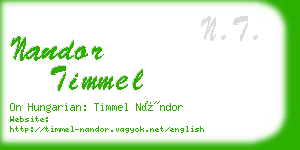 nandor timmel business card